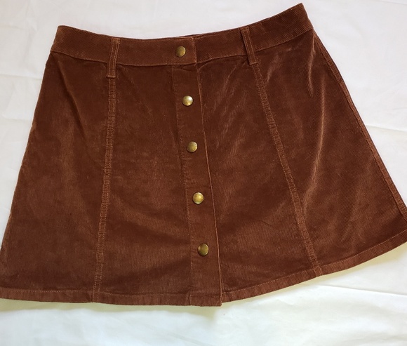 ASOS Dresses & Skirts - ASOS Brave Soul Brown Corduroy Button Front Skirt